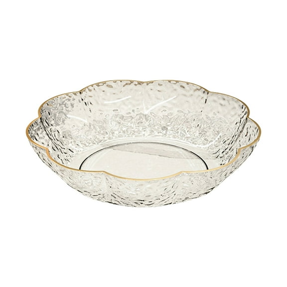 HengDidi Clear 9.6 Inch Serving Tray Party Fruit Salad Platter For Snacks Dishes Living Room Decor Plastic Serving Bowl Easy Clean Versatile Display Kitchen Accessory Fruit Bowl