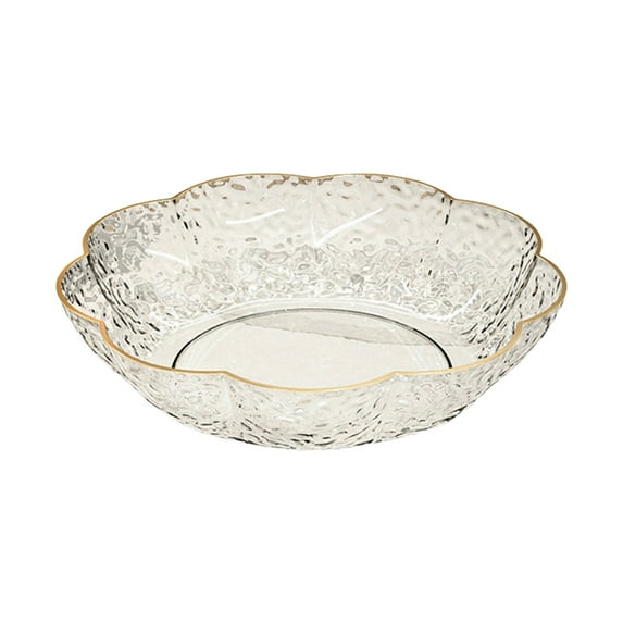 HengDidi Clear 9.6 Inch Serving Tray Party Fruit Salad Platter For Snacks Dishes Living Room Decor Plastic Serving Bowl Easy Clean Versatile Display Kitchen Accessory Fruit Bowl