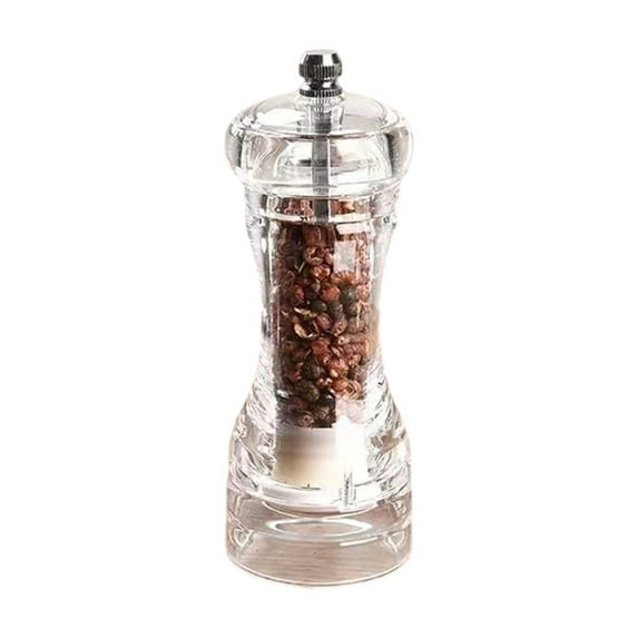 HengDidi Clear Acrylic Pepper Grinder with Ceramic Core - Manual Adjustable Spice Mill for Custom Coarse to Fine Grind Kitchen Seasoning