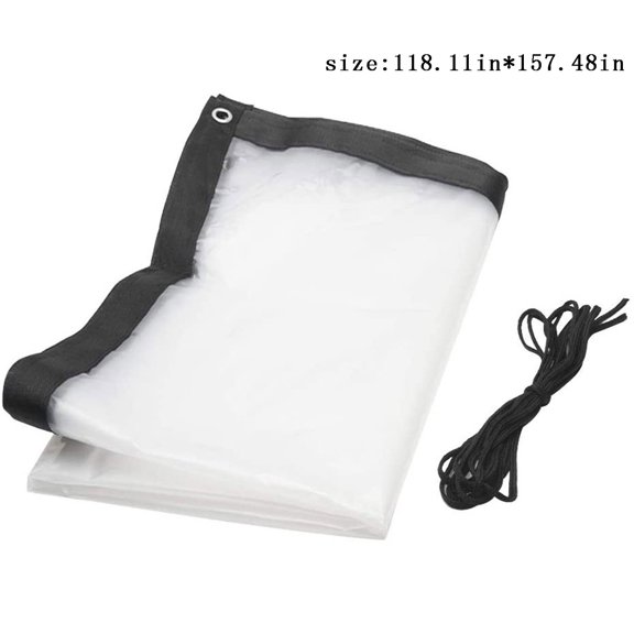HengDidi Clear PE Water-Resistant Multi-Use Tarpaulin Balcony Shelter Outdoor Windproof Sheet All-Weather Cover for Patio Garden Furniture Protection Storage
