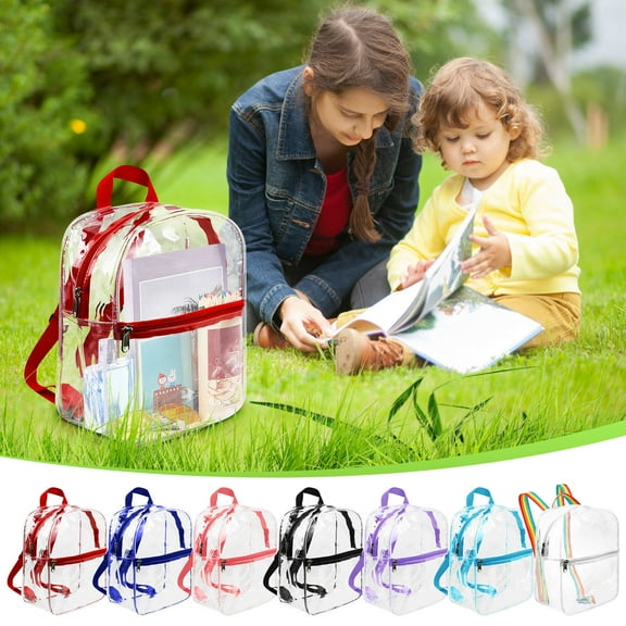 HengDidi Clear PVC Stadium-Ready Mini Backpack - Waterproof Lightweight Transparent Bag for Travel, Beach & Campus Events