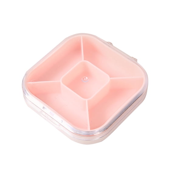 PUREKKI Compact Sealed 5-Compartment Vitamin Pill-Organizer Case Portable Travel Design for Supplements Storage Daily Essentials Day Division Solution