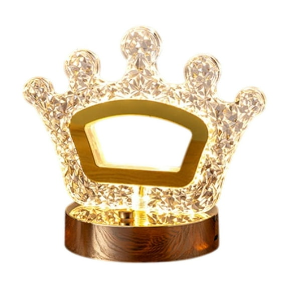 HengDidi Crystal Lamp Crown Night Lamp Natural Healing Crystal Night Light Table Lamp Base Colours Mode for Bedroom Bedside Lamp Office Home Decor Gift