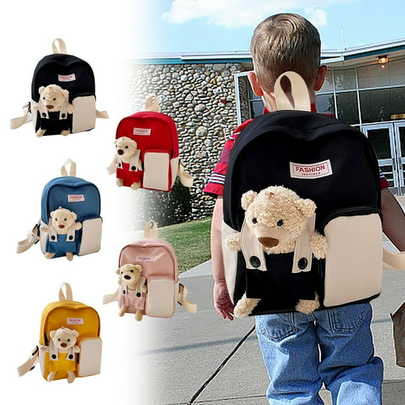 HengDidi Cute Bear Design Lightweight Backpack with Adjustable Straps, Breathable Fabric & Spacious Compartment for Daily Essentials, Durable Nylon Backpack for Day Trips, Gifts, and Everyday Use