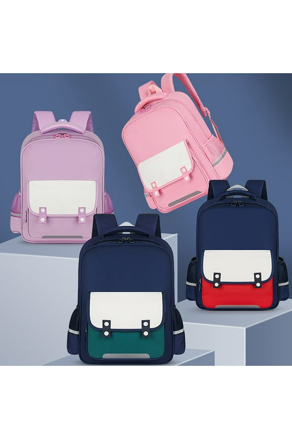 Cute Lightweight Backpack for Youngsters Spine Support Design, Large Capacity & Reflective Safety Features, British-Inspired Style