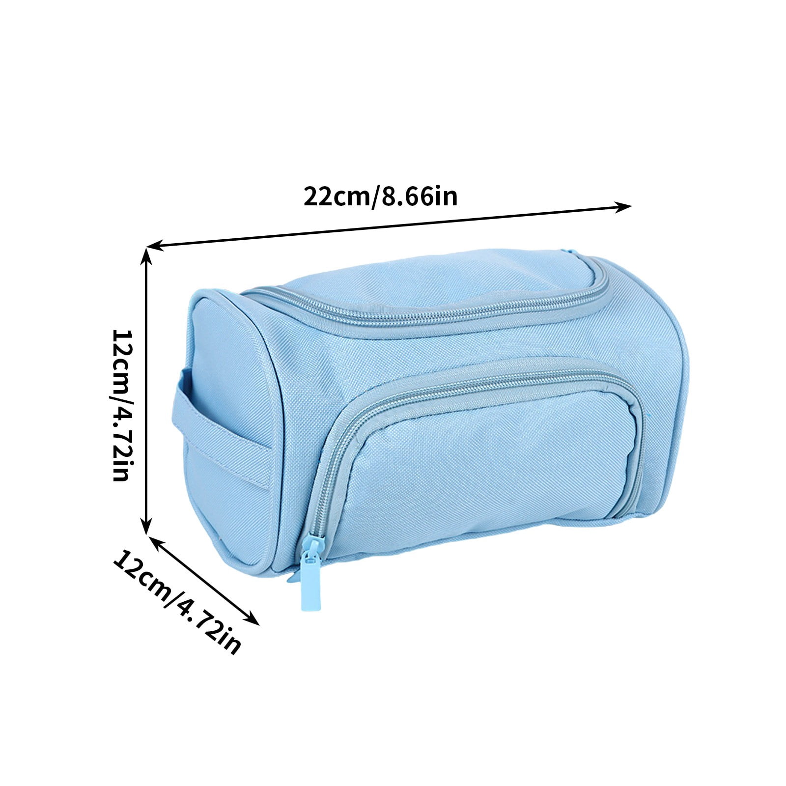 HengDidi Double-Layer Portable Pencil Bag with Side Storage and Carry Handle, Oxford Fabric Organizer for Stationery and Small Accessories