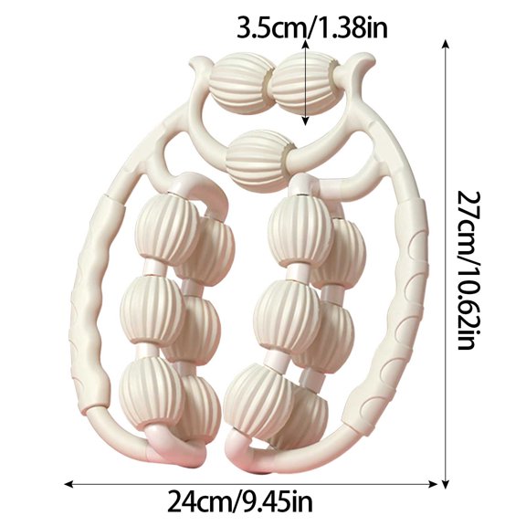 HengDidi Dual-Ring Leg Massager for Muscle Relaxation & Recovery - Deep Tissue Massage Roller with Adjustable Pressure Points, Flexible Design for Athletes, Yoga, Pilates, Fitness-Enthusiasts White