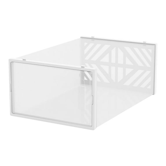 HengDidi Durable Load-Bearing Transparent Plastic Shoe Storage Box with Side Opening for Boots and Casual Shoes - Easy Install Space-Saving Household Organizer