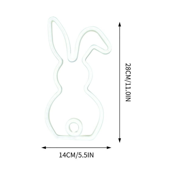 HengDidi Easter Decorations Rabbit Lights Neon Signs, Creative Bunny Neon Lights with Battery/USB Operated Rabbit Stuff for Home, Nursery Room, Baby Teen Kids Girls Bedroom, Spring Decor (Pink)