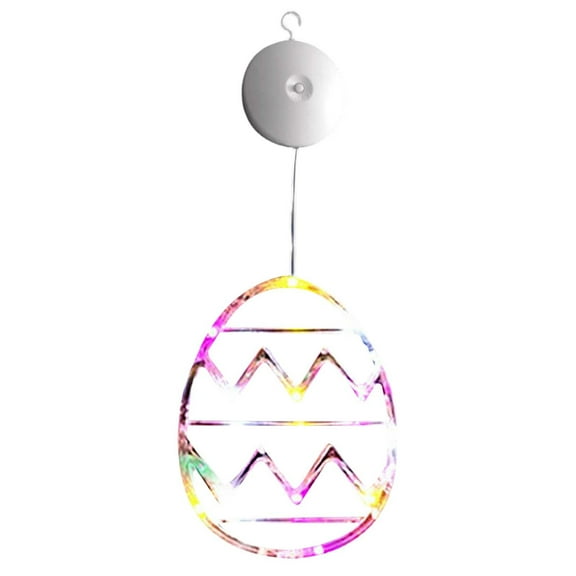 HengDidi Easter Window Lights Battery Operated, Easter Hanging Decorations Multicolor Egg Shaped Lights with Suction Cup, Multicolor Egg Lights Indoor Lights for Home Door Window Easter Decor
