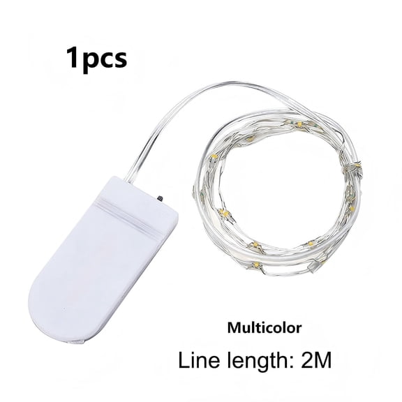 Virelaxpo 1pcs Fairy Lights Battery Operated, Total 20 LED 2M/6ft Battery Powered String Lights, Twinkle Fairy Lights for Bedroom Indoor Outdoor Patio Tree Valentine Decor, Multicolor