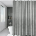 thumbnail image 1 of HengDidi Gray Grid Textured Polyester Shower Curtain Bath Tub Divider Fabric Liner with Rustproof Grommets Wet Dry Separation Bathroom Décor Accessory, 1 of 6