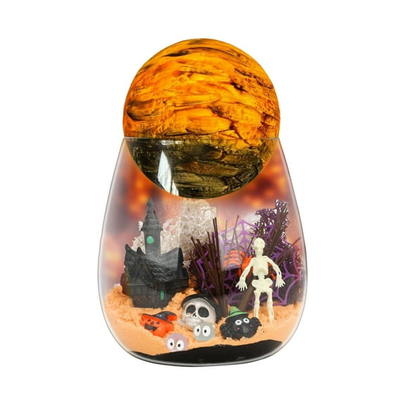 HengDidi Halloween Moon Cup DIY Micro Landscape Craft Kit Moonlight Themed Holiday Decor & Creative Fun Activity for All Ages Festive Spooky Atmosphere for Homes and Parties Gift-Worthy Reusable Set