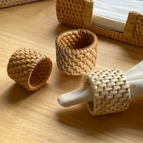 HengDidi Handcrafted Rattan Napkin Rings, Woven Wooden Table Decor for Dining, Elegant and Sturdy for Restaurants or Home Use