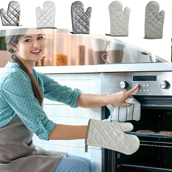 HengDidi Heat Resistant Oven Mitts with Non-Slip Mesh Grip, Extra Thick Padding for Enhanced Protection, Convenient Hanging Loop, Microwave, Oven Safety in Home and Restaurant Kitchens