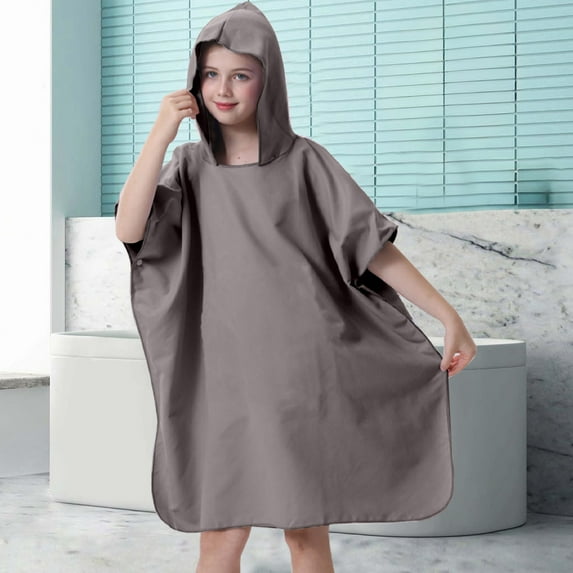 HengDidi Hooded Beach Changing Robe Towel for Youngster, Fast Dry Surf Swim Cover Up with Pockets, Portable Pool Sea Camping Adventure Gear