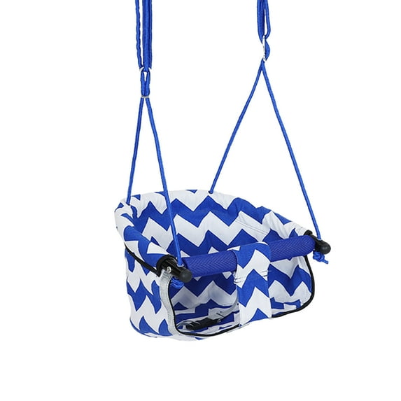 HengDidi Indoor/Outdoor Canvas Swing Seat with Safety Straps - Adjustable Height Hanging Basket for Youngster Family Use, 220lb Capacity (Red/Blue)