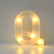 HengDidi LED Marquee Letter Lights, Light Up Pink Letters Glitter Alphabet Letter for Night Light Birthday Party Wedding Girls Gifts Home Bar Christmas Decoration, Multicolor Letter Q