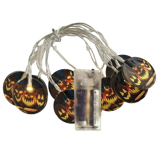 HengDidi LED String Lights with Pumpkin and Bats for Halloween Indoor Outdoor Holiday Decoration Battery Operated Energy Saving and Warm Light