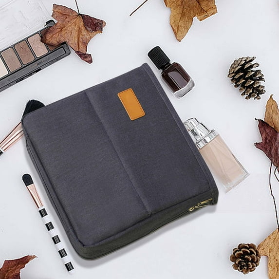 HengDidi Large Vertical Makeup Organizer Bag - Standing Cosmetic Case with Multiple Compartments Travel Toiletry Bag for Skin Care Brushes