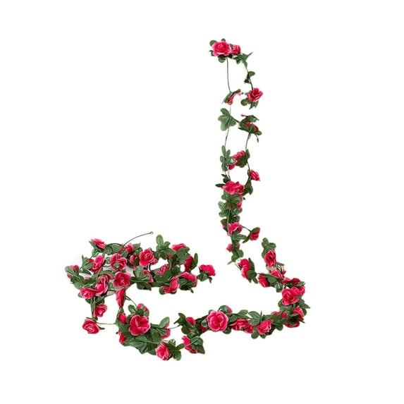 HengDidi Long Artificial Peony Flower Garland for Home Decor, Silk Hanging Vines with Lifelike Blooms for Wall Party, Indoor Outdoor Wedding Decoration Garland