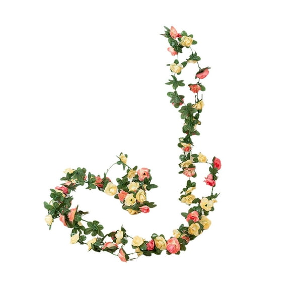 HengDidi Long Artificial Peony Flower Garland for Home Decor, Silk Hanging Vines with Lifelike Blooms for Wall Party, Indoor Outdoor Wedding Decoration Garland