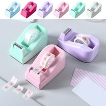 HengDidi Macaron Color Adhesive Tape Dispenser - Creative Desktop Tape Holder with Built-in Cutter for Office, Home Use, Portable and Efficient