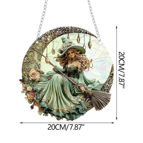 HengDidi Magical Crescent Moon Acrylic Light Catcher Hanging Decor Glittering Reflection Festive Wall Display for Halloween Parties Home Decoration Creative Atmosphere Sparkling Ornament