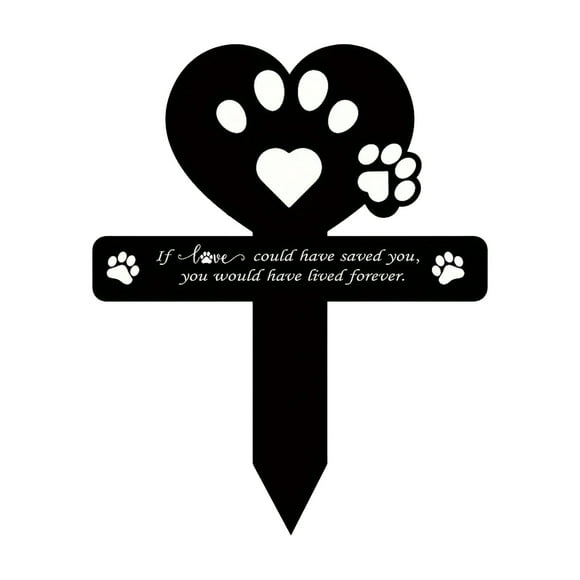 HengDidi Memorial Garden Plaque for Beloved Pets, Weather-Resistant Acrylic Cross Decor with Elegant Engraving, Indoor-Outdoor Tribute for Dogs and Cats