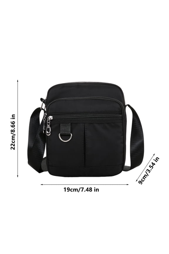 Multi-Compartment Nylon Crossbody Bag Casual Shoulder Messenger Handbag for Everyday Travel and Work Essentials