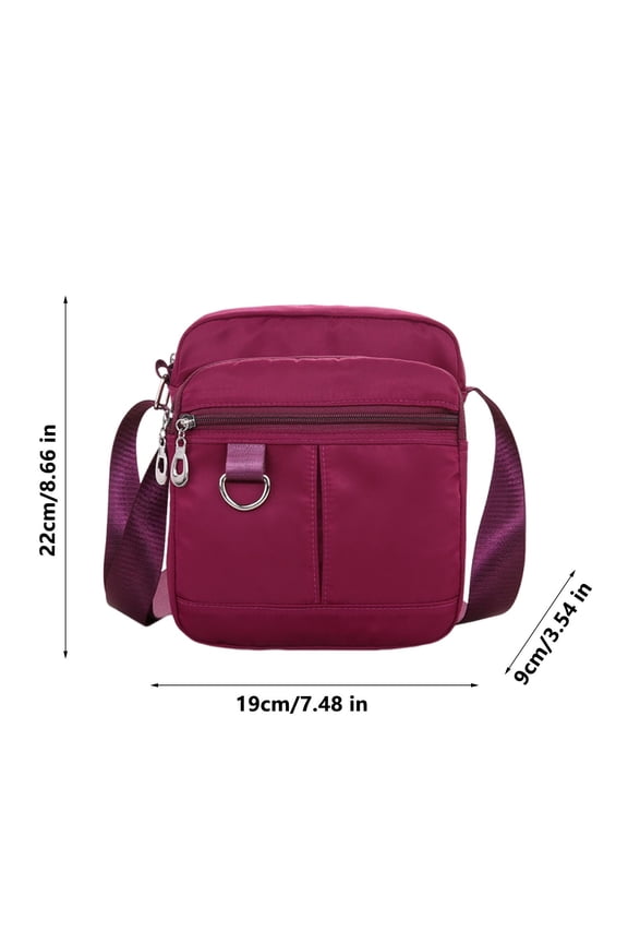 Multi-Compartment Nylon Crossbody Bag Casual Shoulder Messenger Handbag for Everyday Travel and Work Essentials
