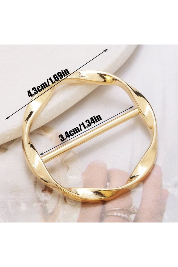 Multi-Functional Round Metal Japanese Buckle - Adjustable Shirt Knot Belt Clasp Scarf Holder Fashion Accent 7 Colors Selection