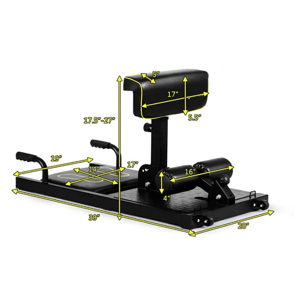HengDidi Multifunction Home Gym Squat Push Up Sit Up Machine, Adjustable Height Leg Cushion with Wheels, Full Body Workout Equipment for Abdomen Arms Legs, Capacity Compact Storage for Home Use