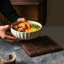 HengDidi Natural Wood Finish Heat-Resistant Pot Trivet, Anti-Slip Solid Surface Hot Pad Mat for Kitchen Countertop and Dining Table Protection