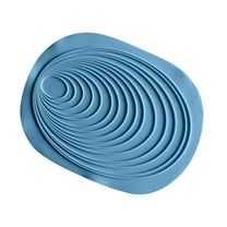 HengDidi Non-Slip Oval Silicone Table Placemats for Hot Dishes - Thickened Heatproof Cup Coaster Set of 4 (Grey/Beige)