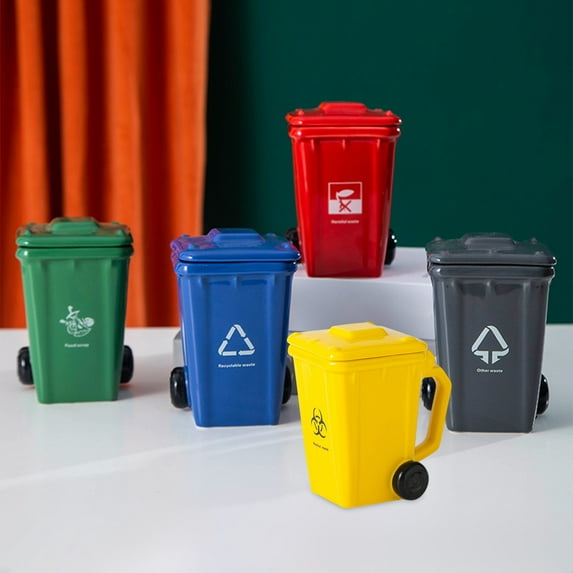 HengDidi Novelty ABS 3D Bin-Shaped Mug Cup - Creative Unique Design for Home Decor, Multifunctional as Drinking Vessel or Mini Waste Container, Colorful Daily Use Cup