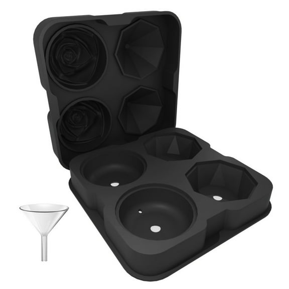 HengDidi Novelty Rose Diamond Ice Cube Tray For Whiskey Cocktails Large Ice Shapes Flexible Silicone Easy Release DIY Beverage Decoration Unique Gift Idea