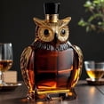 thumbnail image 1 of HengDidi Owl-Shaped Whiskey Bottle Handcrafted From High Borosilicate Glass - Unique Decanter For Spirits Collection Home Bar Decor And Men's Gifts, 1 of 6