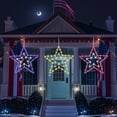 thumbnail image 1 of HengDidi Patriotic Iron LED Pentagram Window Light Red/White/Blue Glowing Decor for 4th of July, Memorial Day & Indoor/Outdoor Celebrations (12.2x12in), 1 of 7