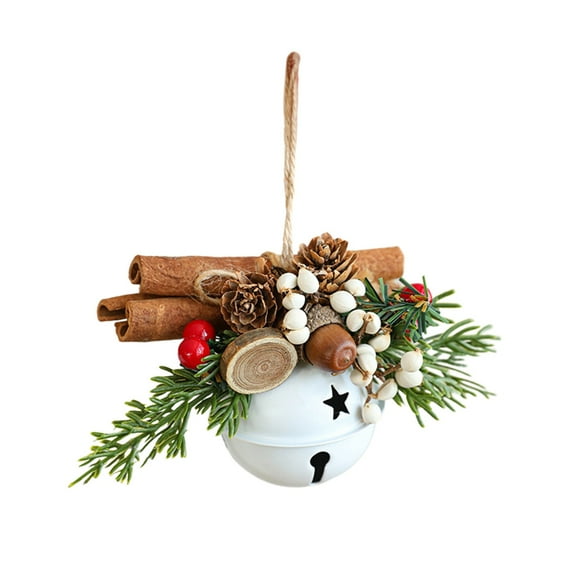 HengDidi Pinecone Christmas Bell Hanging Decor Metal Ornament for Tree Wall Festive Arrangement Creating Cozy Holiday Ambiance
