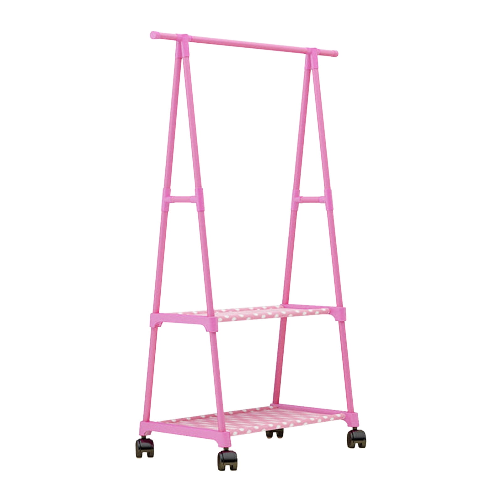 HengDidi Pink Floor Standing Coat Rack with Shelves - Multi-Functional ...