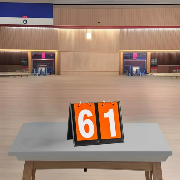 HengDidi Portable Flip Scoreboard for Sports Games PU Leather Surface Large Digit Display Easy Flip Mechanism for Basketball Badminton Durable Tournament Ready Mat