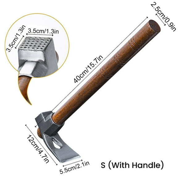 HengDidi Portable Small Garden Hoe with Handle Options for Digging Cultivating Hammering Farming DIY Outdoor Tool Manganese Steel Wood Construction