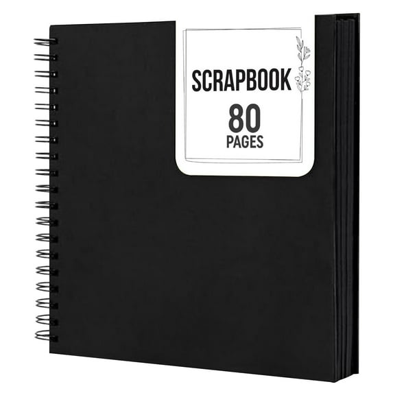 HengDidi Premium Kraft Paper Scrapbook Album with Customizable Cover - 40-Page Hardcover DIY Memory Book for Weddings, Anniversaries, Travel Memories & Campus Events (Black)