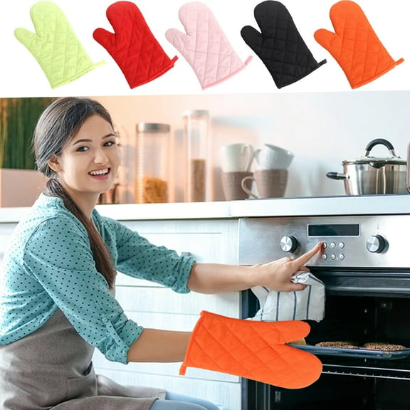 HengDidi Quilted Heat Resistant Oven Mitts Non-Slip Grip for Microwave Baking High Temperature Protection Assorted Colors Perfect Kitchen Essential
