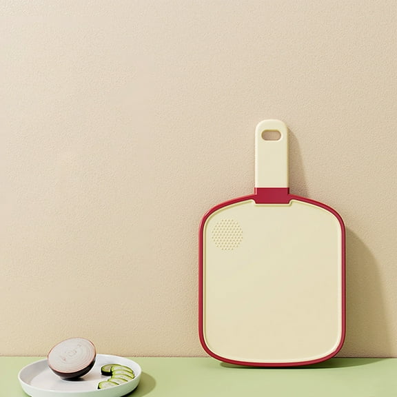 HengDidi Red Non-Slip Cutting Board Kitchen Chopping Block - Durable Plastic Material with Hanging Loop, for Fruit Vegetable Prep Easy Storage in Countertop