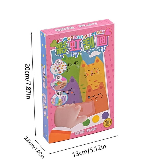 HengDidi Scratch Off Art Kit for Youngsters - DIY Reveal Rainbow Color Bookmark Craft Set with Supplies Mess-Free Creative Fun Educational Activity 30ml