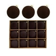 thumbnail image 1 of HengDidi Set of 12 Flocked Christmas Ornaments Velvet Balls 6cm for Tree Door and Wall Decor - Festive Holiday Accents, 1 of 6