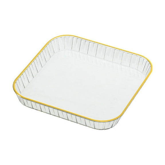 HengDidi Set of 3 Transparent Snack Plates for Chips Fruit Chicken Dishwasher Safe Kitchen Dining Tableware Colorful