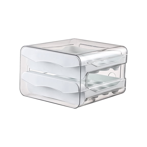 HengDidi Slide Design Refrigerator Egg Holder with Anti Drop Layers Kitchen Countertop Organizer for Fresh Eggs Storage Space Saving Dispenser
